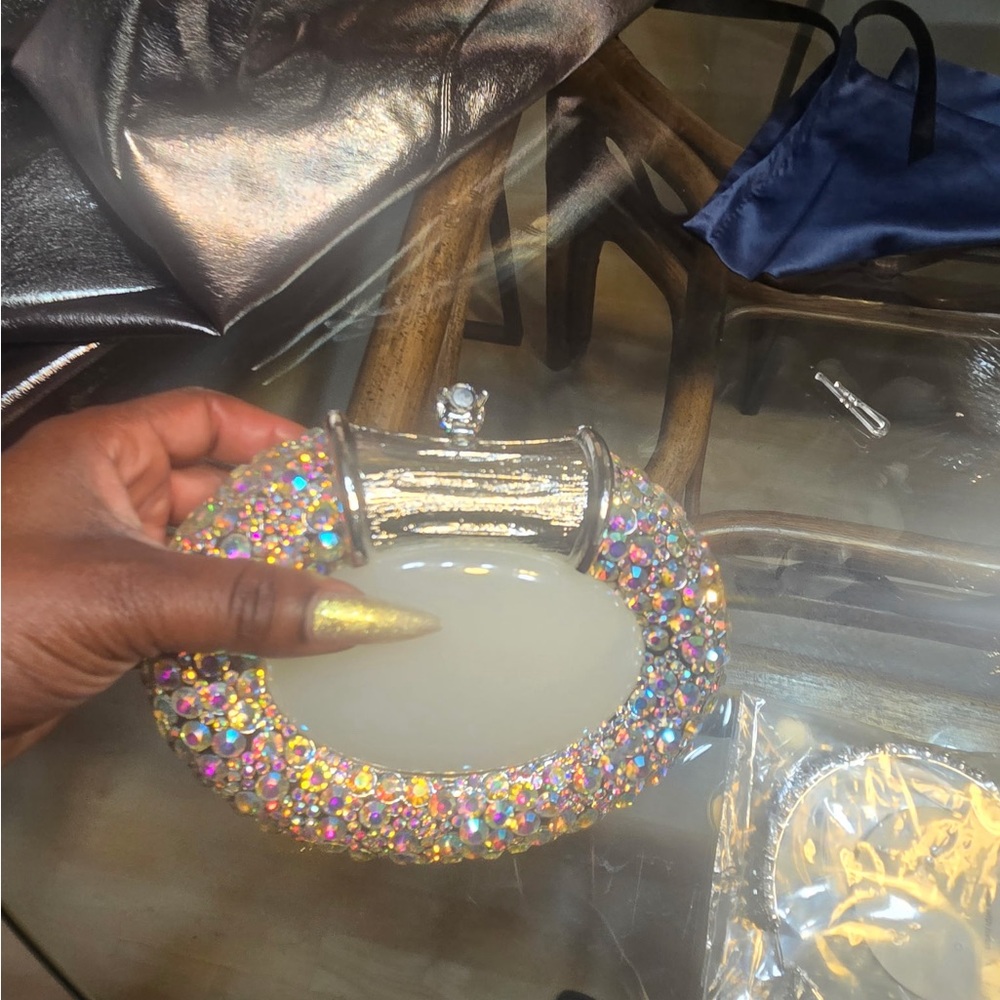 Silver Sparkle Clutch with Wristlet